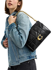 on-model-1-Coach-Chain-Tabby-Shoulder-Bag-30-With-Quilting-Black
