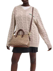 on-model-1-Coach-Georgia-Satchel-Bag-In-Signature-Canvas-Tan-Brown