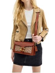 on-model-1-Coach-Tabby-Shoulder-Bag-26-In-Signature-Canvas-Tan-Caramel