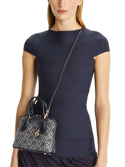 on-model-1-Tory-Burch-Mini-T-Monogram-Jacquard-Swing-Satchel-Tory-Navy