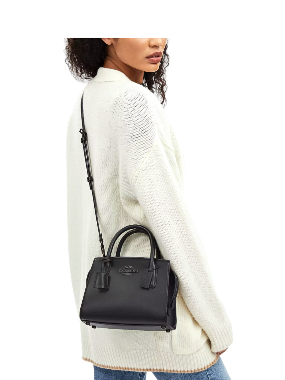 on-model-2-Coach-Andrea-Carryall-Medium-Black