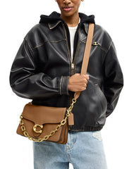 on-model-2-Coach-Chain-Tabby-Shoulder-Bag-Honey-Brown