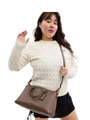 on-model-2-Coach-Georgia-Satchel-Bag-Dark-Stone