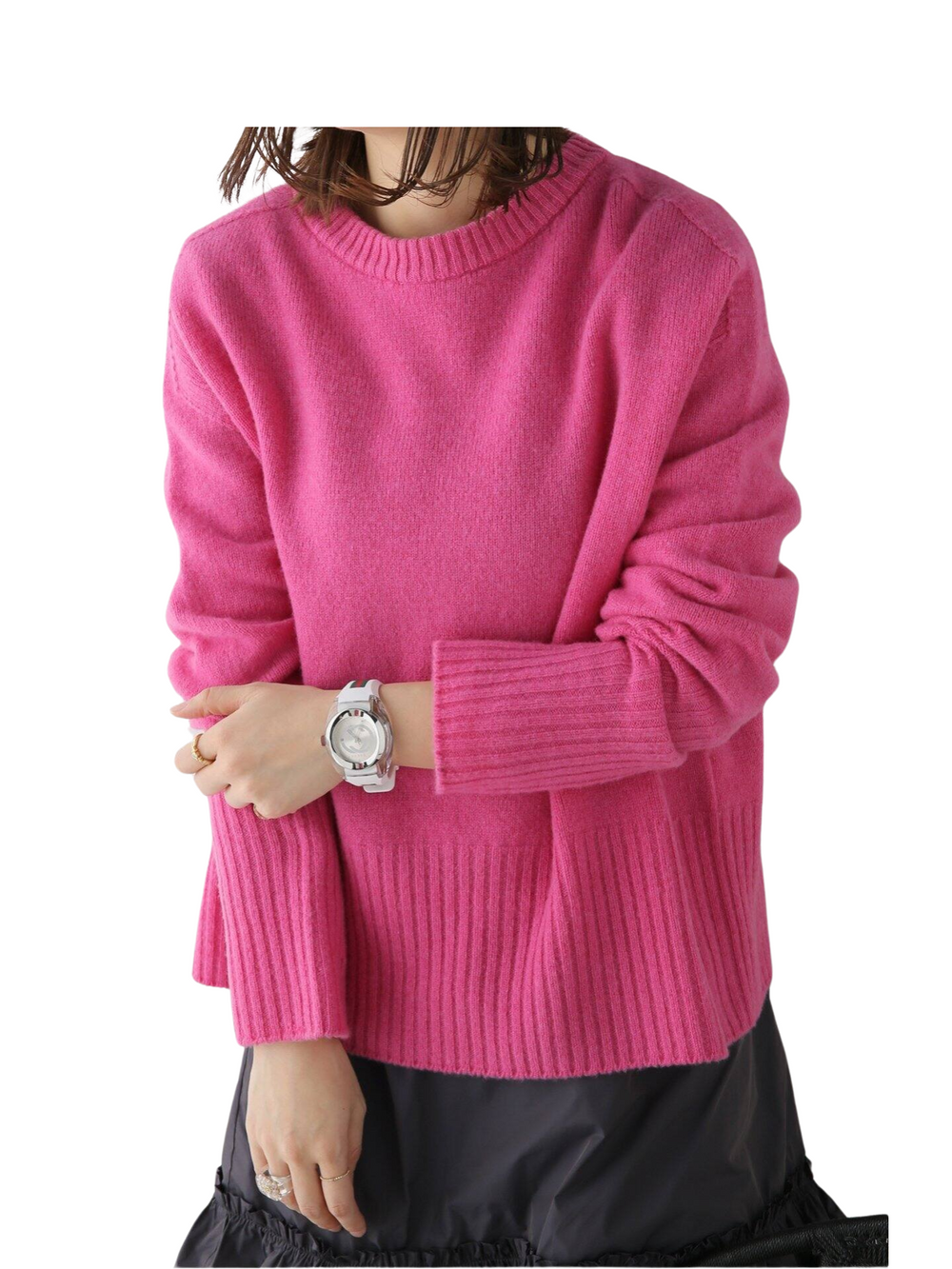 on-model-2-Gucci-Sync-Stainless-Steel-Silver-White-Rubber-Strap-Watch