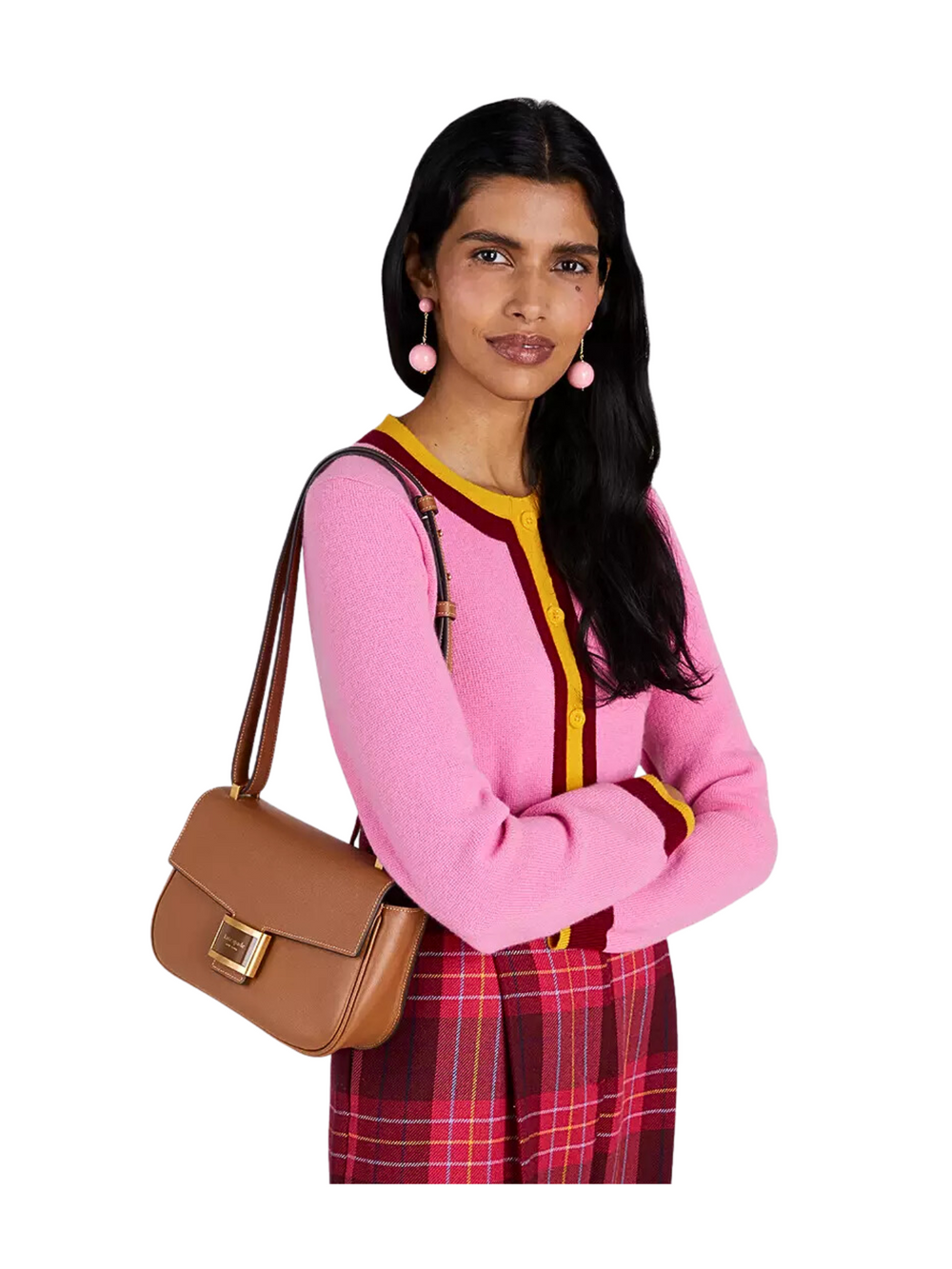 on-model-2-Kate-Spade-Katy-Medium-Convertible-Shoulder-Bag-Allspice-Cake