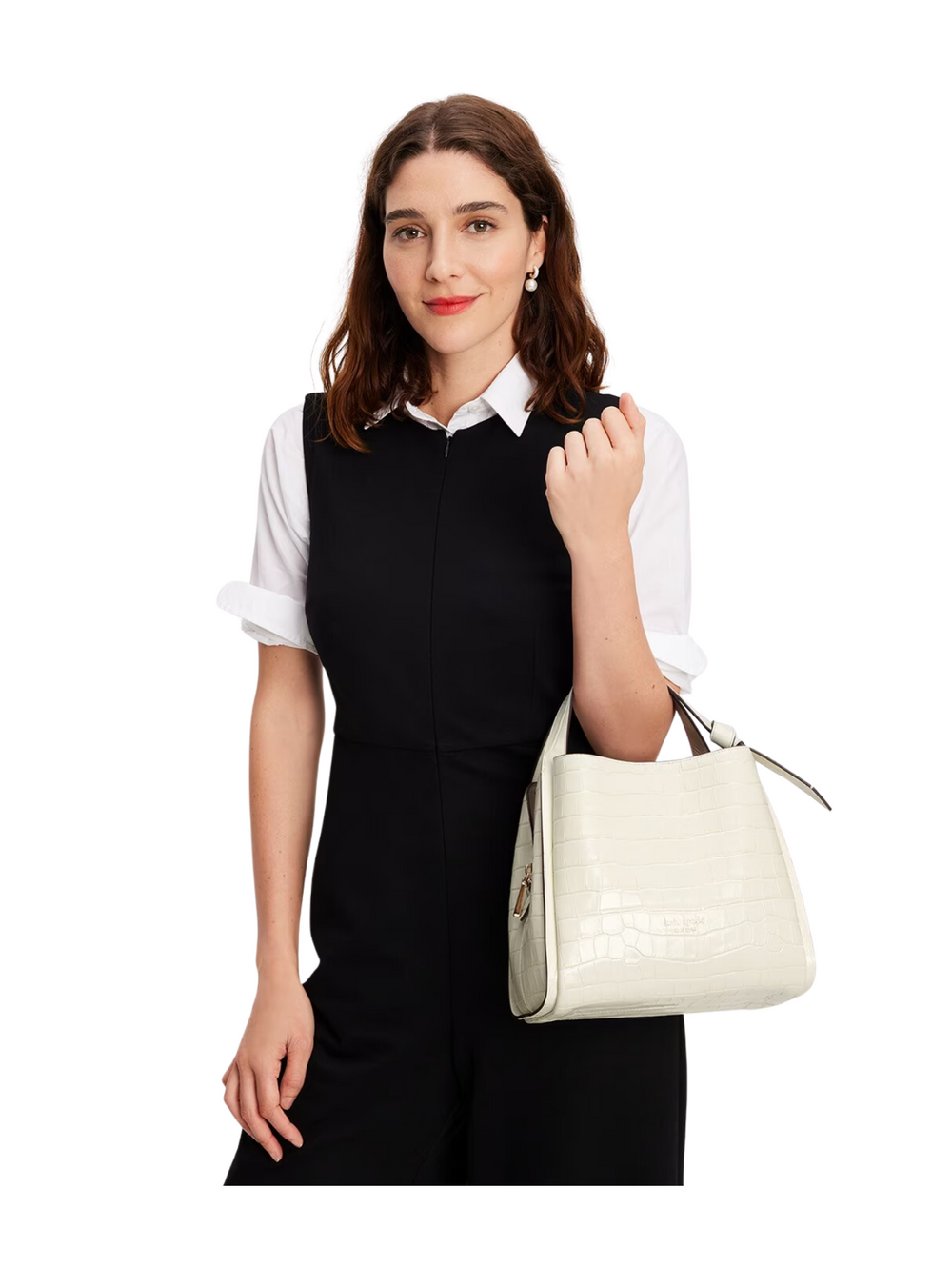 on-model-2-Kate-Spade-KnottCroc-embossed-Medium-Crossbody-Tote-Halo-White