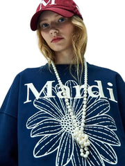 on-model-2-Mardi-Mercredi-Sweatshirt-Flowermardi-Needlework-Navy-Cream