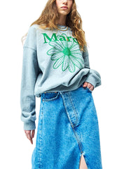Mardi Mercredi Sweatshirt Flowermardi Grey Green