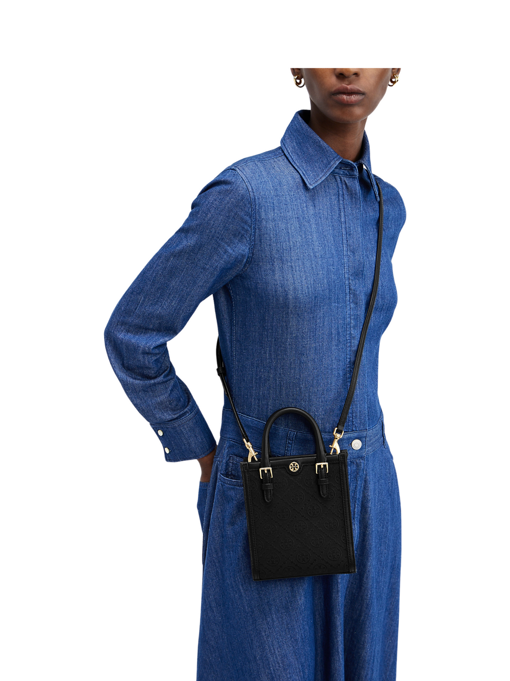 on-model-2-Tory-Burch-T-Monogram-Mini-Tote-Black