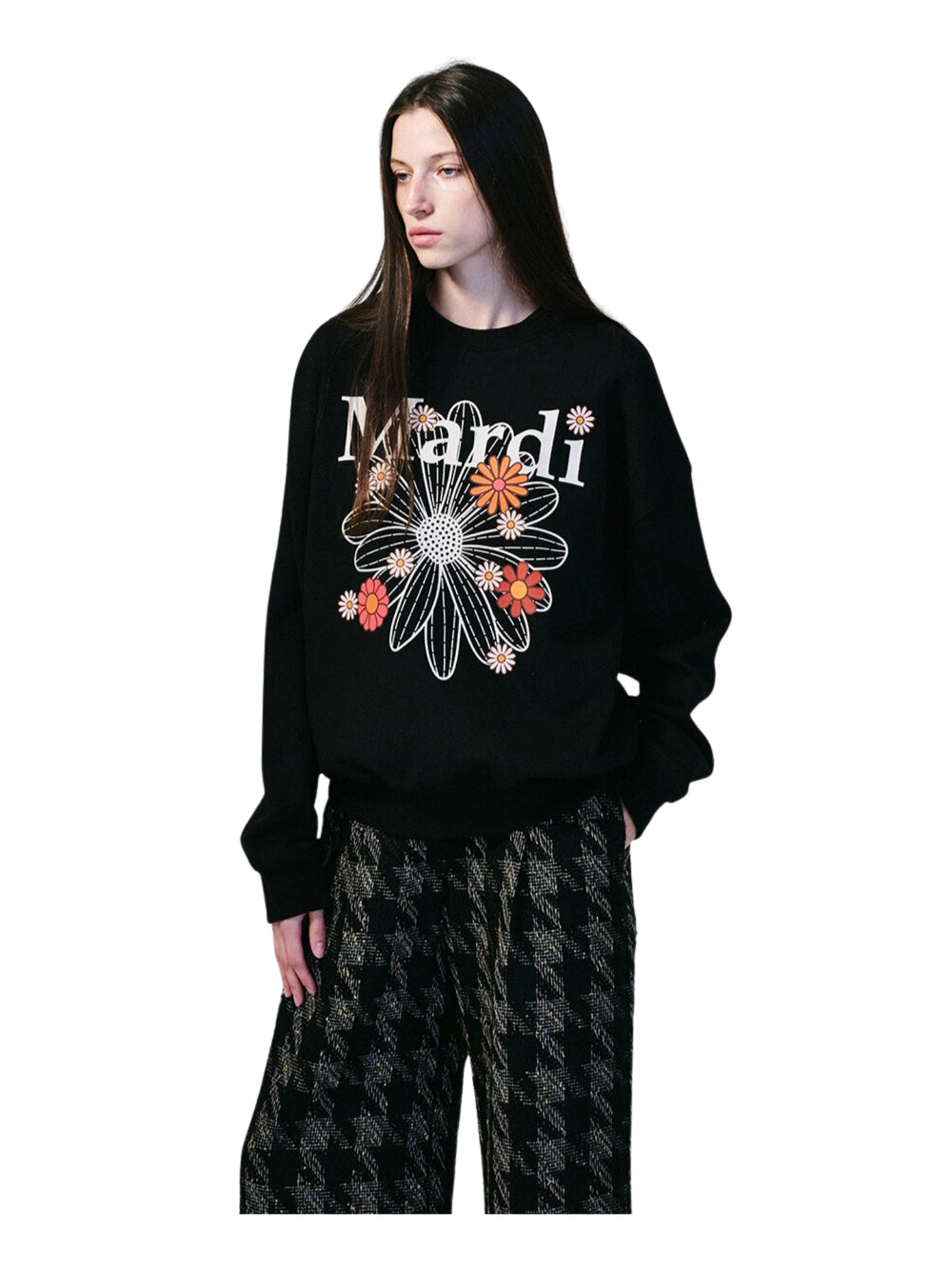 on-model-2-Mardi-Mercredi-Sweatshirt-Flowermardi-Blossom-Black-Cream