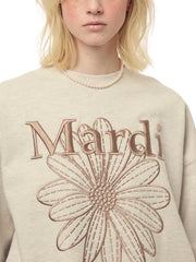 Mardi Mercredi Sweatshirt Flowermardi Needlework Oatmeal Taupe