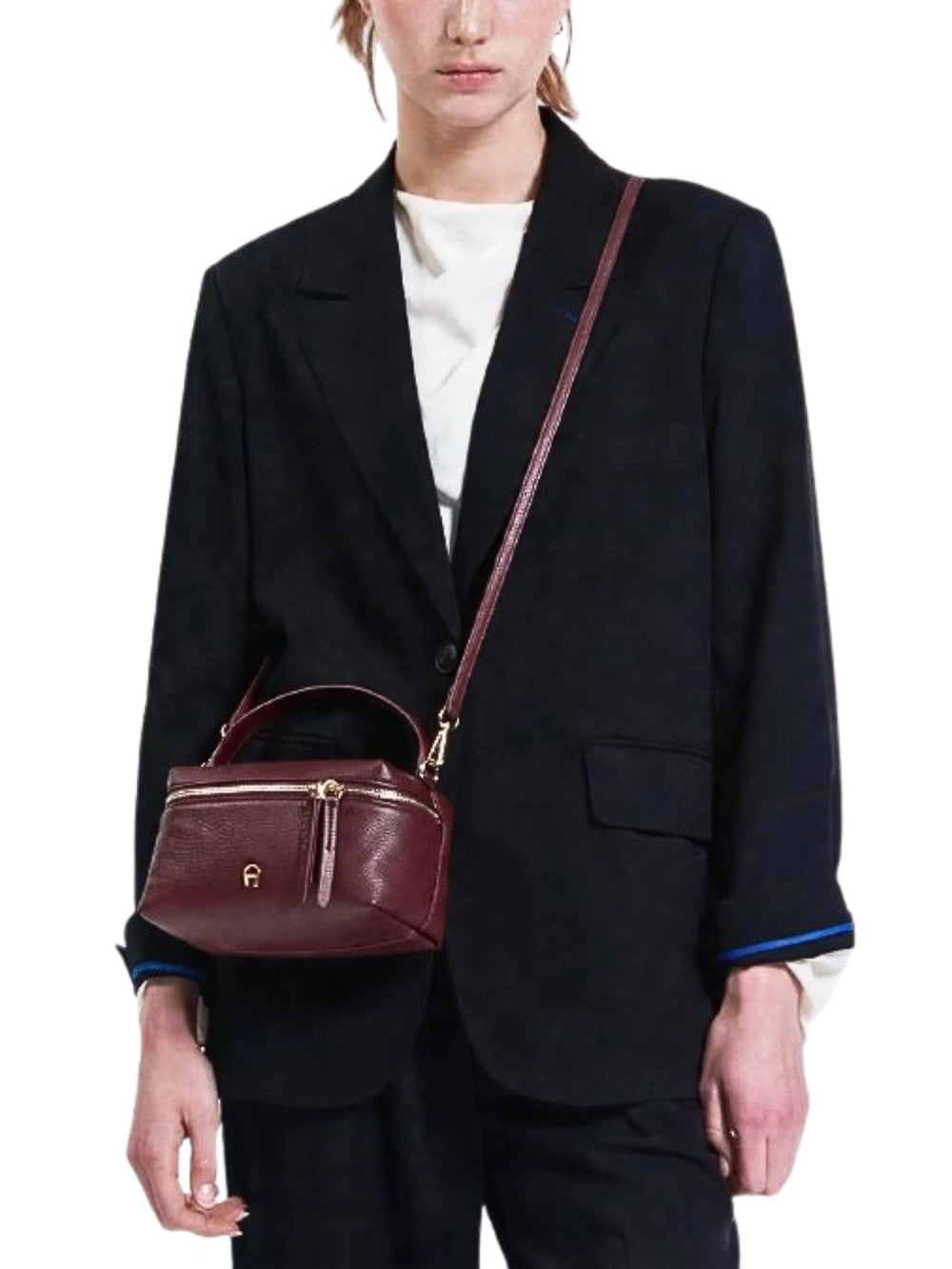 on-model-Aigner-Ellie-Mini-Bag-Burgundy