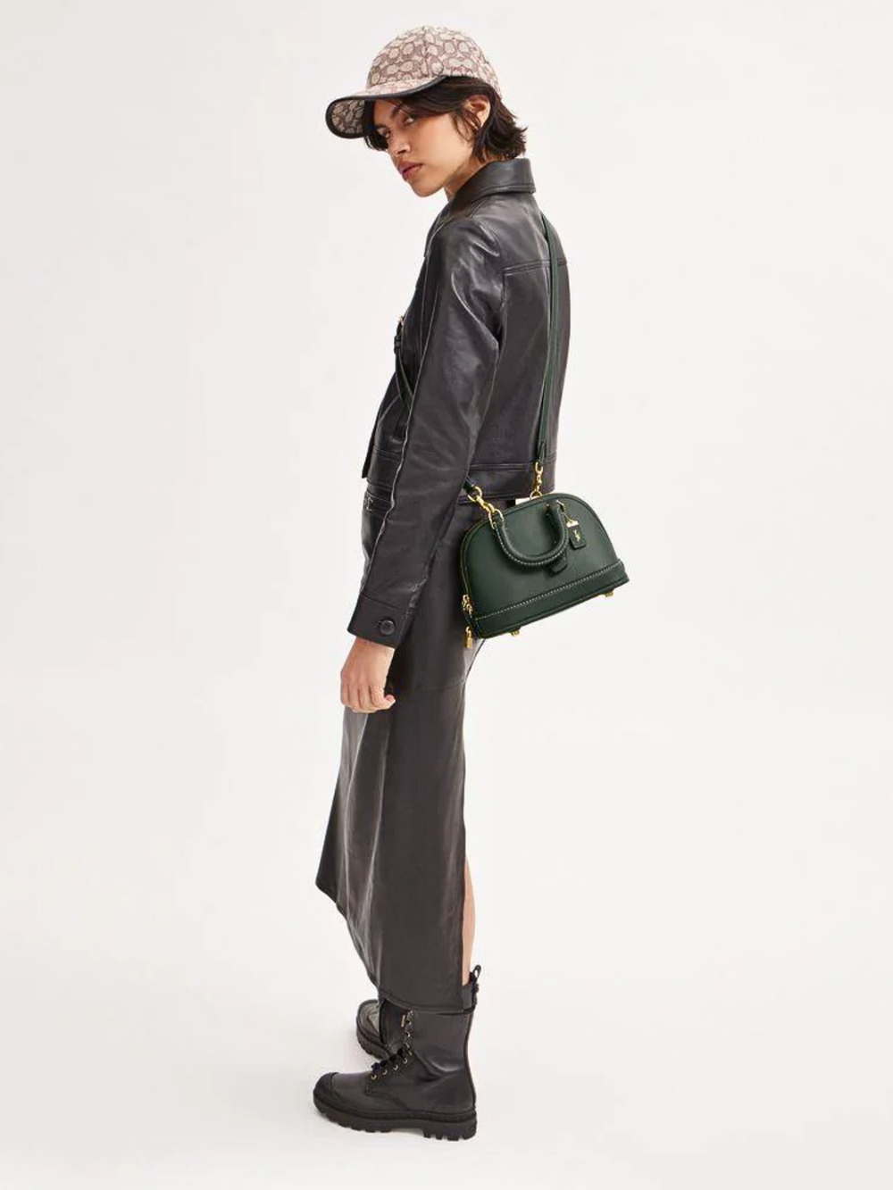 on-model-Coac-Revel-Bag-24-Glovetanned-Leather-Amazon-Green