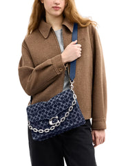 on-model-Coach-Chain-Tabby-Shoulder-Bag-30-In-Signature-Denim-Deep-Blue-Multi