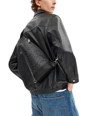 on-model-Coach-Dominic-Sling-Pack-In-Signature-Canvas-Charcoal-Black