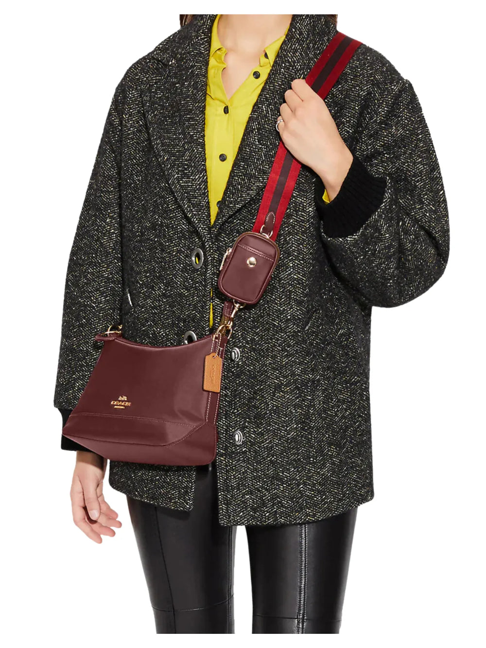 on-model-Coach-Ellis-Nylon-Shoulder-Bag-Wine-Multi