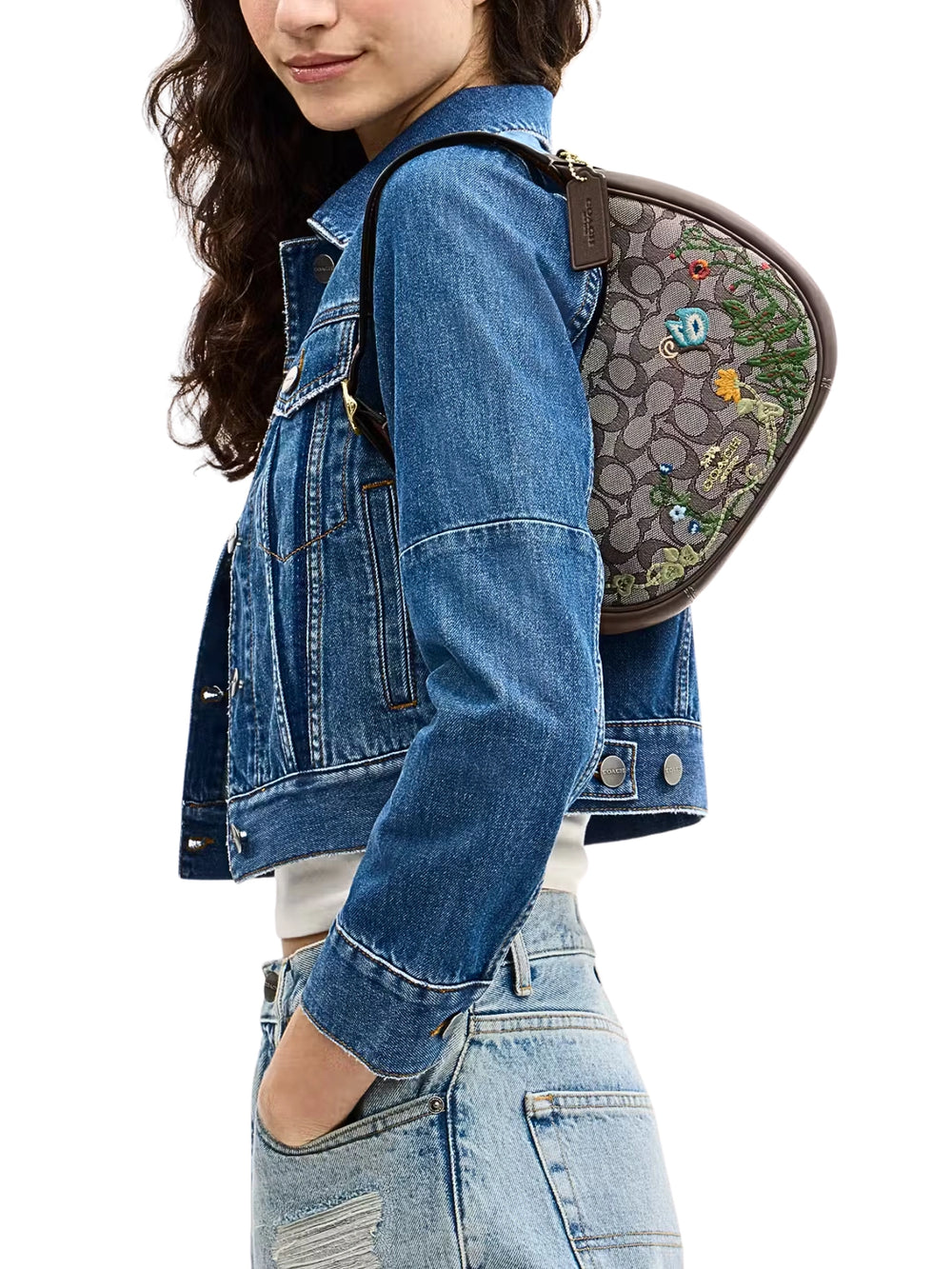 on-model-Coach-Emily-Shoulder-Bag-In-Signature-Jacquard-With-Floral-Embroidery-Oak-Multi