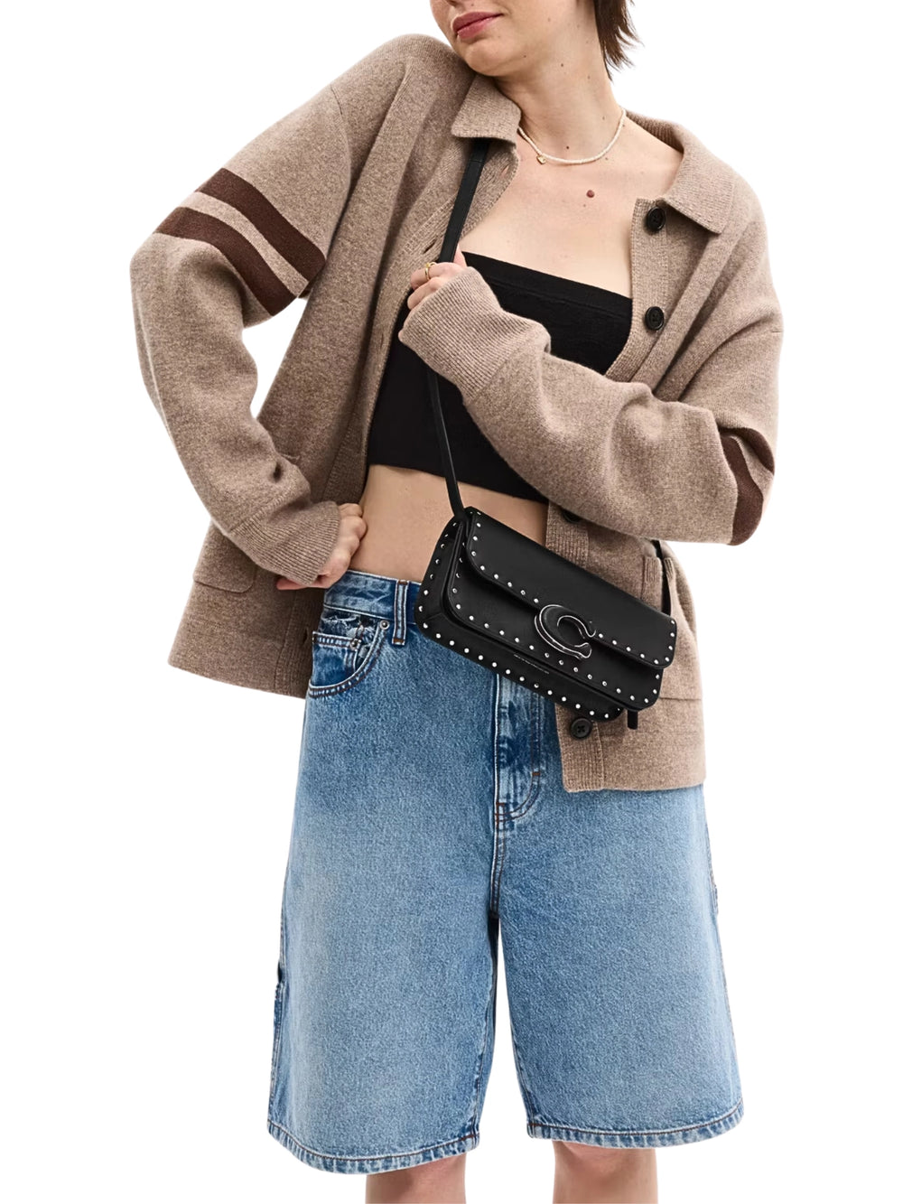 on-model-Coach-Idol-Bag-23-With-Rivets-Black