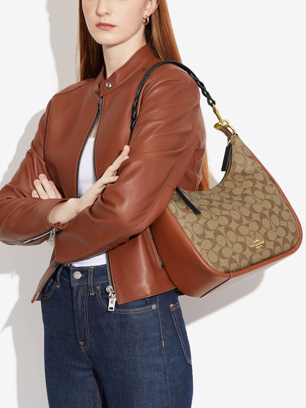 on-model-Coach-Jules-Hobo-In-Colorblock-Signature-Canvas-Khaki-Multi