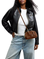 on-model-Coach-Lara-Suede-Mini-Satchel-Bag-Warm-Brown