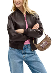 on-model-Coach-Mini-Payton-Bag-In-Signature-Canvas-With-Horse-And-Carriage-Print-Tan-Black-Cherry