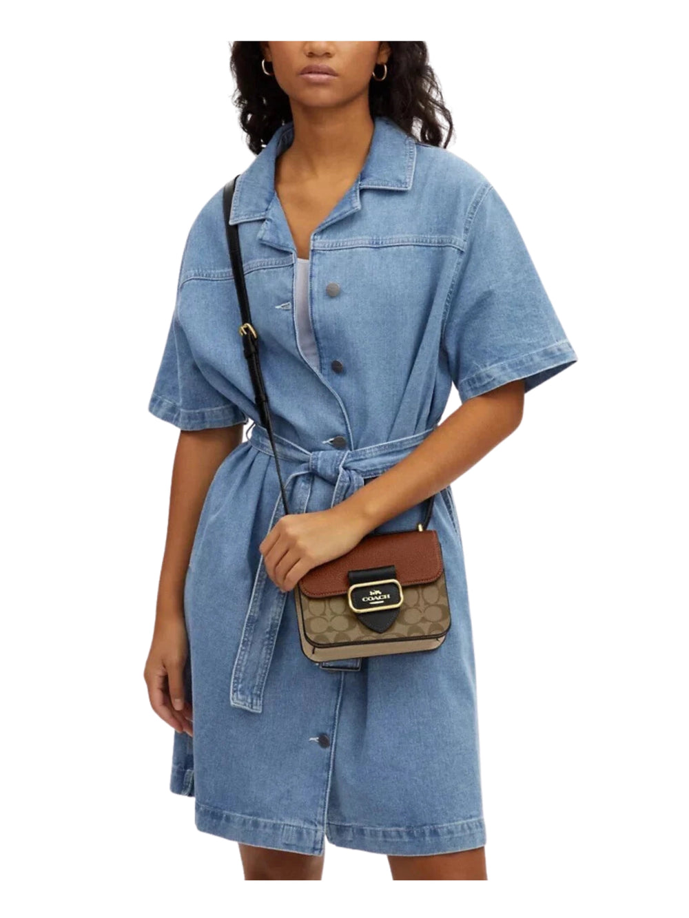 on-model-Coach-Morgan-Square-Crossbody-Bag-In-Colorblock-Signature-Canvas-Khaki-Multi