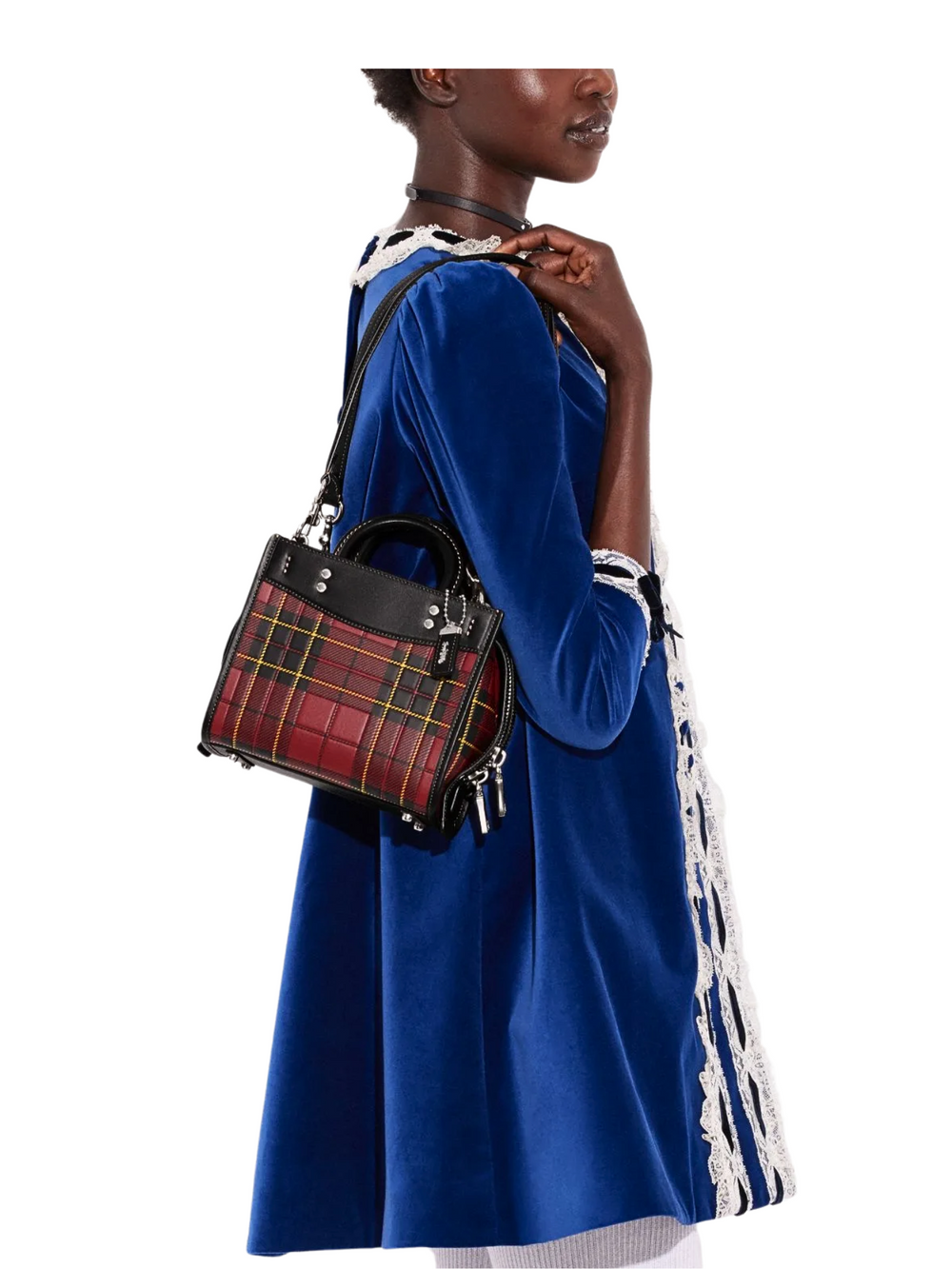 on-model-Coach-Rogue-20-With-Plaid-Print-Red-Multi