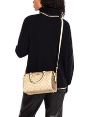 on-model-Coach-Rowan-Satchel-In-Blocked-Signature-Canvas-Light-Khaki
