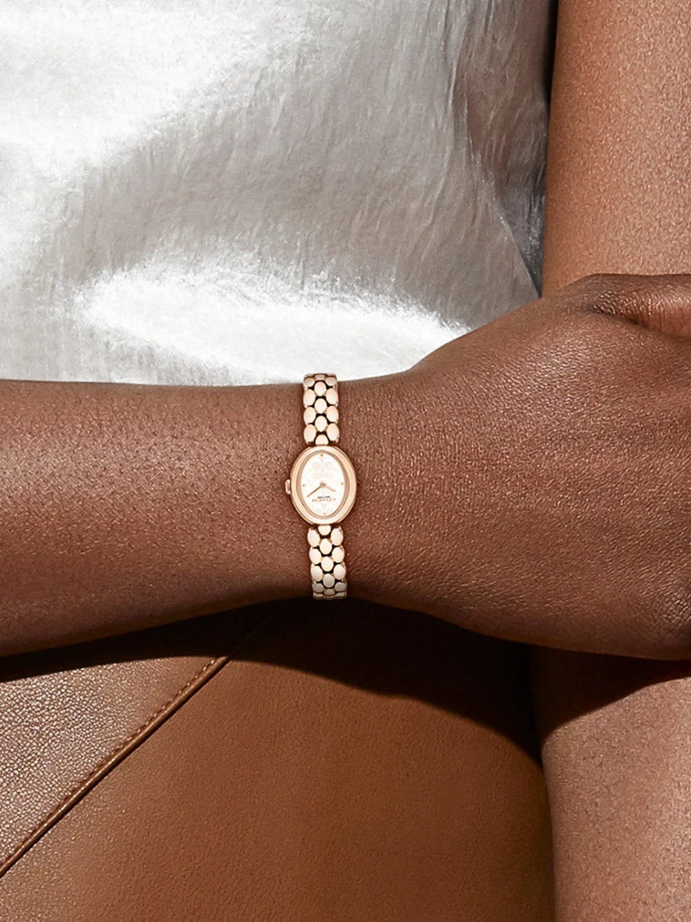 on-model-Coach-Sammy-Rose-Gold-Stainless-Steel-Strap-Watch