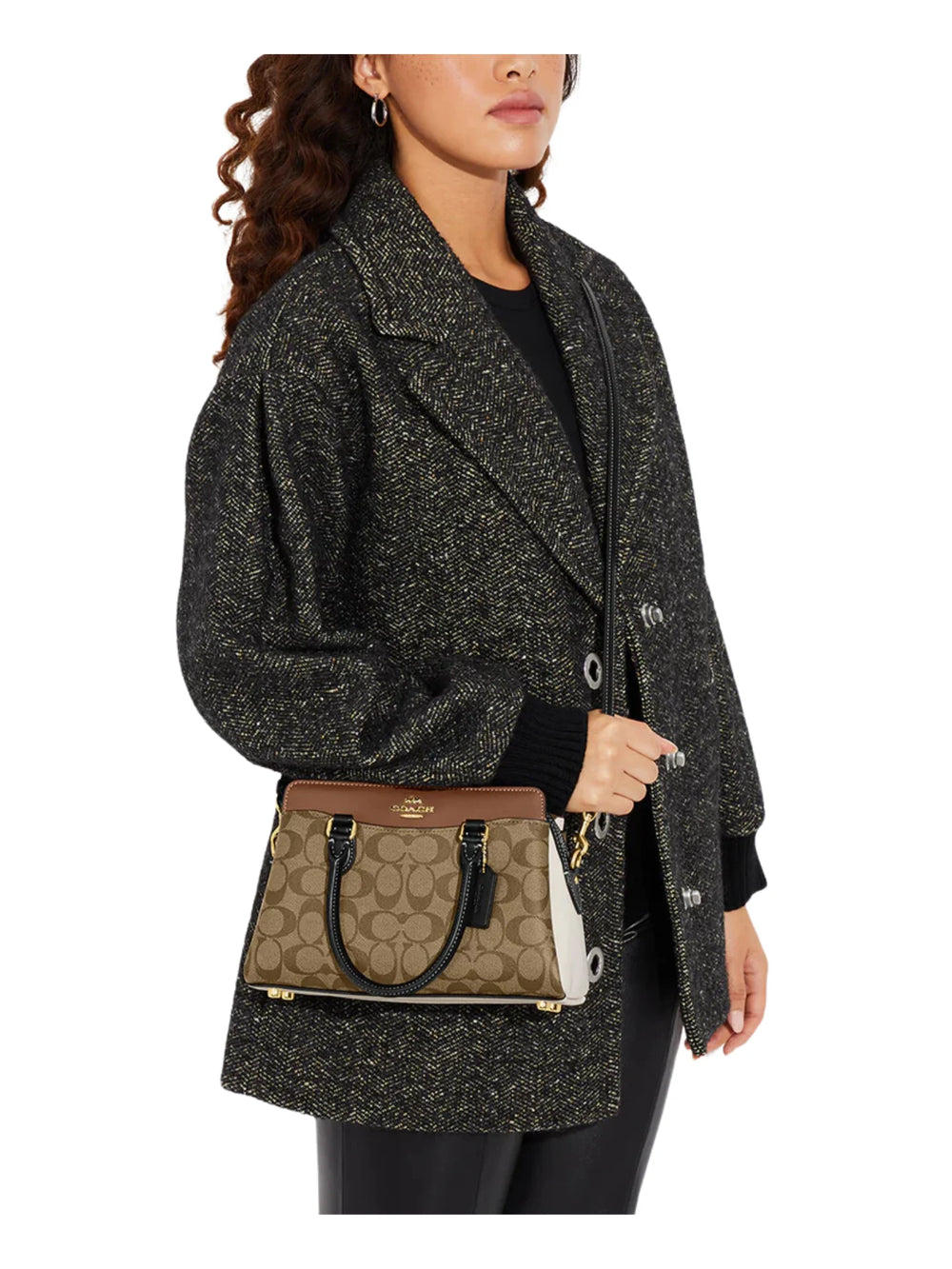 on-model-Coach-Signature-Mini-Darcie-Carryall-Crossbody-Bag-Khaki-MultiWEBP