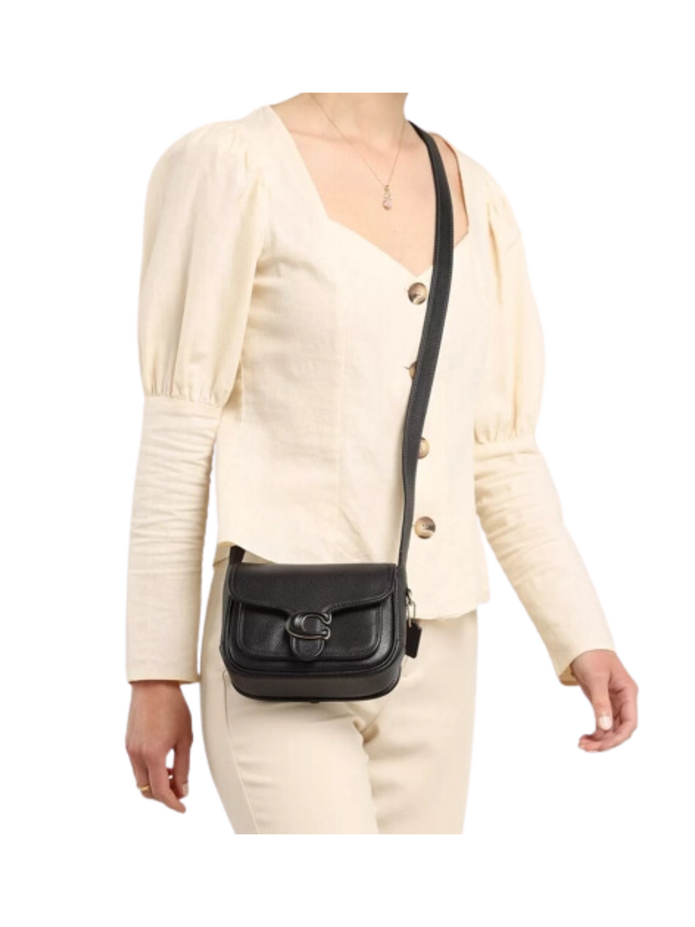 on-model-Coach-Tabby-19-Messenger-Bag-Black