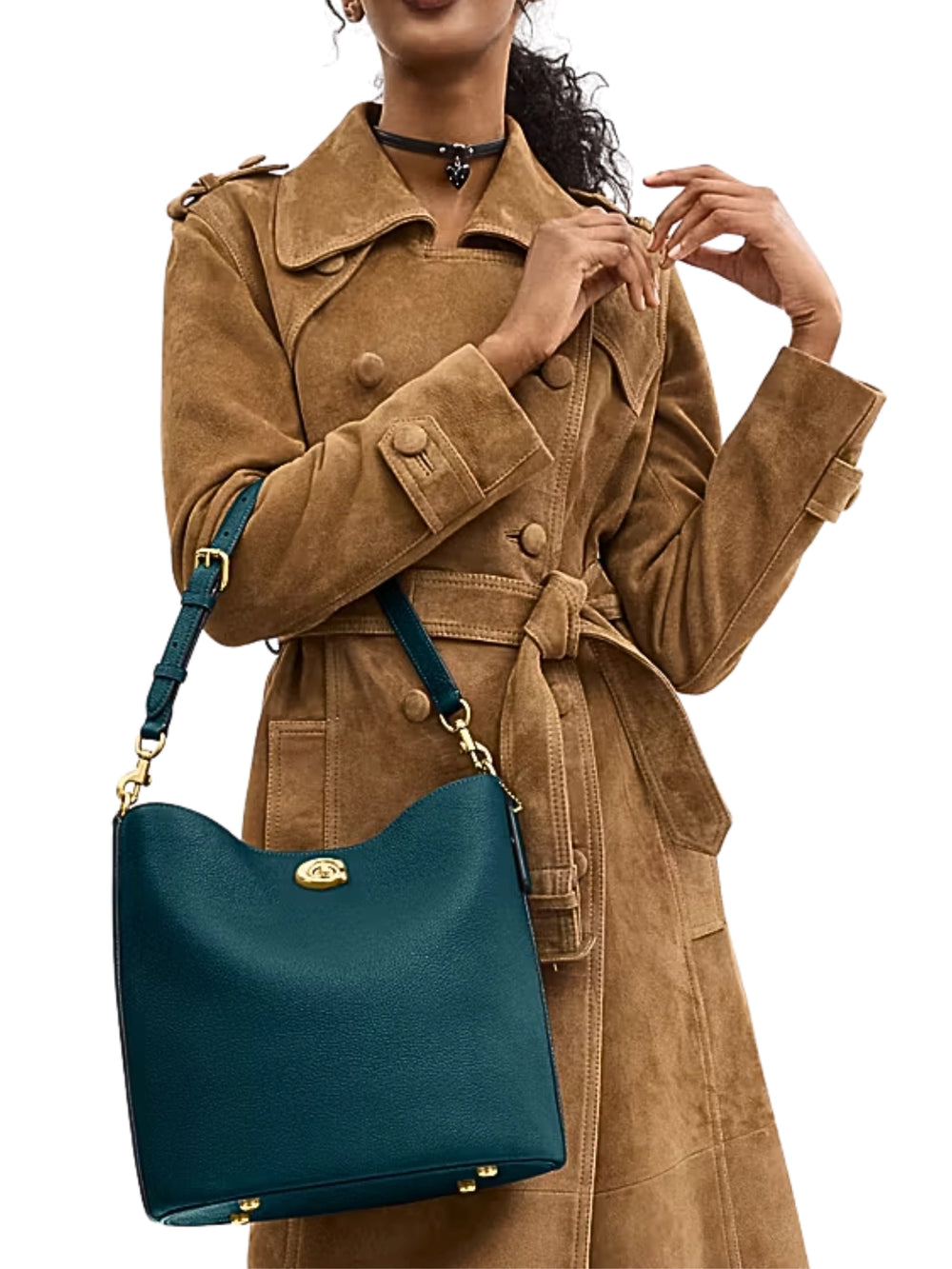 on-model-Coach-Willow-Soft-Bucket-Bag-Peacock