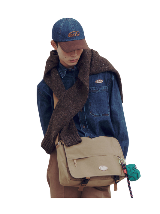 on-model-Emis-Washed-Denim-Ball-Cap-Blue-Brown