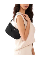 on-model-Fossil-Skylar-Leather-Baguette-Black