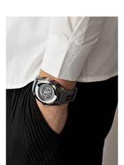 on-model-Gucci-Sync-Stainless-Steel-Grey-Rubber-Strap-Watch