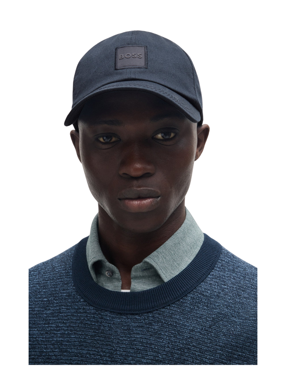 on-model-Hugo-Boss-Derrel-Cotton-Twill-Cap-With-Logo-Patch-Dark-Blue