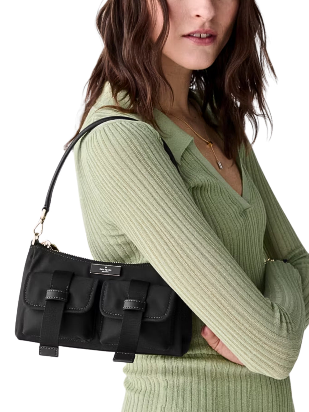 on-model-Kate-Spade-Carter-Ksnyl-Small-Cargo-Crossbody-Bag-Black