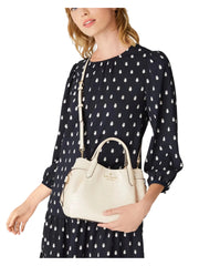 on-model-Kate-Spade-Dumpling-Croc-Embossed-Small-Satchel-Bag-In-Bare