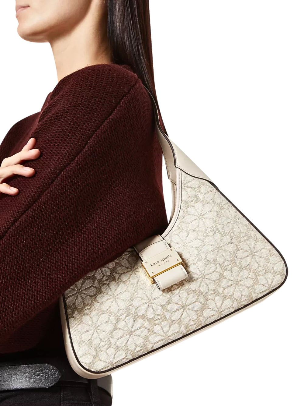 on-model-Kate-Spade-Flower-Jacquard-Nouveau-Small-Shoulder-Bag-Natural-Multi