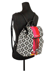 on-model-Kate-Spade-Flower-Jacquard-Sinch-Medium-Flap-Backpack-X-Disney-Cream-Multi