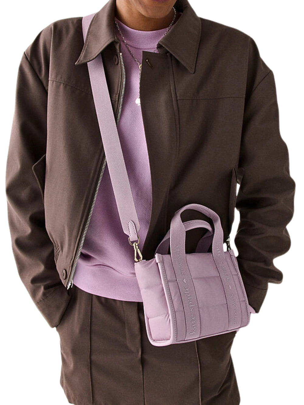 on-model-Kate-Spade-Kip-Puffy-Mini-Tote-Bag-Lavender-Smoke