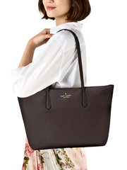 on-model-Kate-Spade-Kitt-Medium-Nylon-Tote-Hot-Fudge