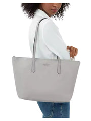 on-model-Kate-Spade-Kitt-The-Little-Better-Nylon-Large-Tote-Bag-Nimbus-Grey