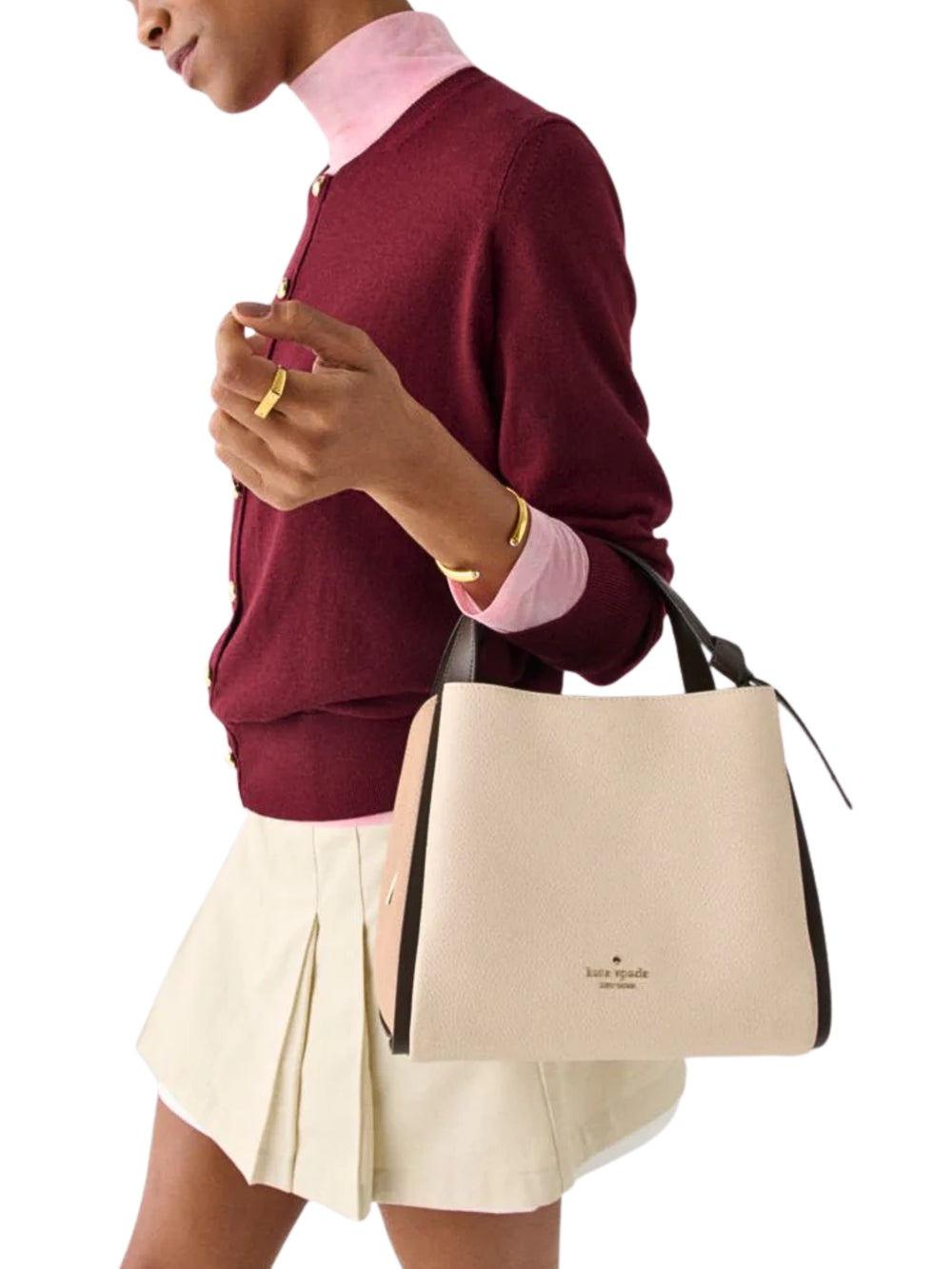 on-model-Kate-Spade-Knott-Colorblock-Convertible-Carryall-Milk-Glass-Multi