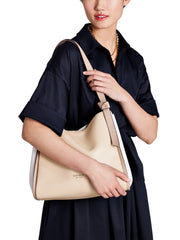 on-model-Kate-Spade-Knott-Colorblocked-Large-Shoulder-Bag-In-Warm-Stone-Multi