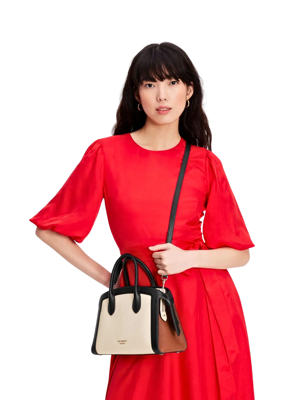 on-model-Kate-Spade-Knott-Colorblocked-Medium-Zip-Top-Satchel-Milk-Glass-Multi