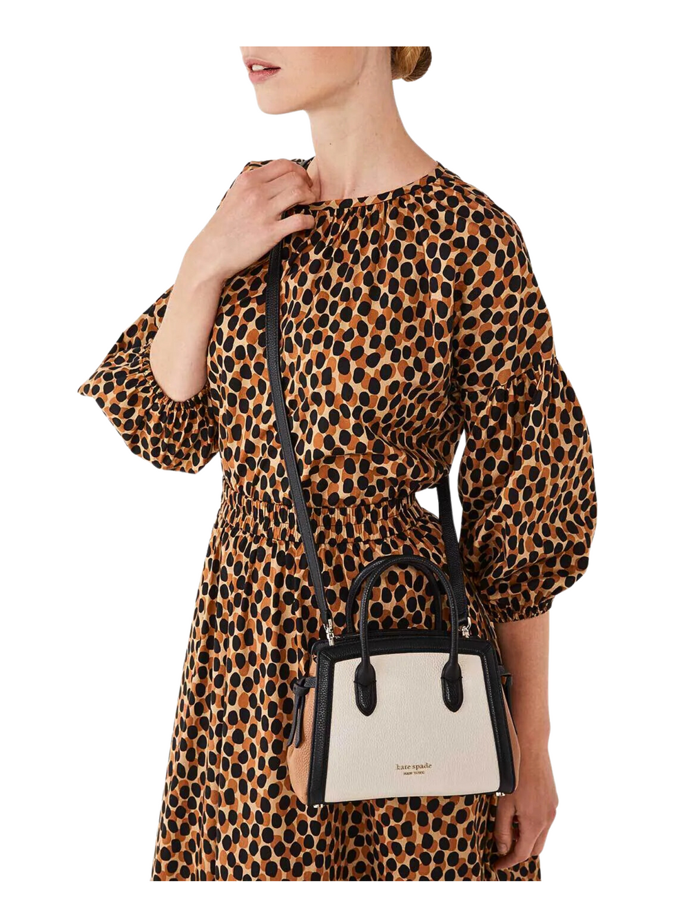 on-model-Kate-Spade-Knott-Colourblock-_Mini-Satchel_-with-Detachable-Strap-Allspice-Cake-Multi