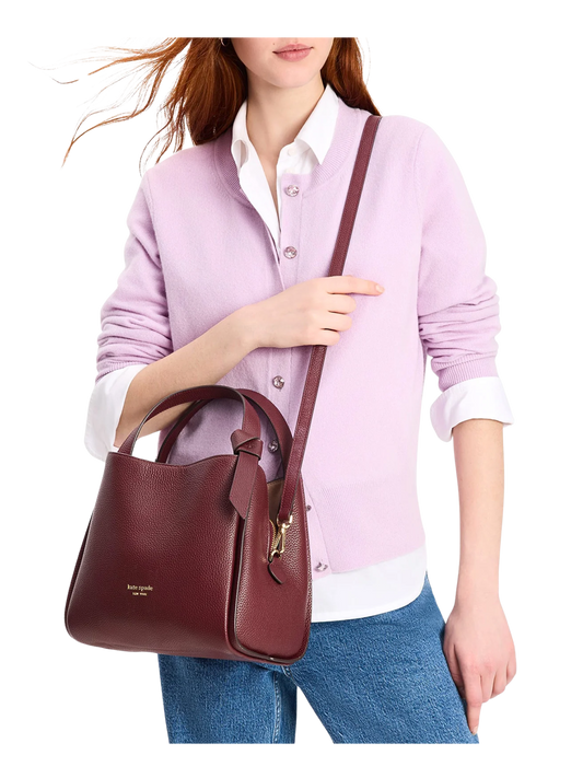 on-model-Kate-Spade-Knott-Medium-Crossbody-Tote-Bag-Cordovan