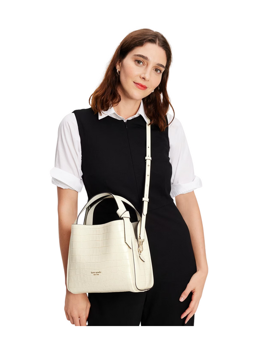 on-model-Kate-Spade-KnottCroc-embossed-Medium-Crossbody-Tote-Halo-White
