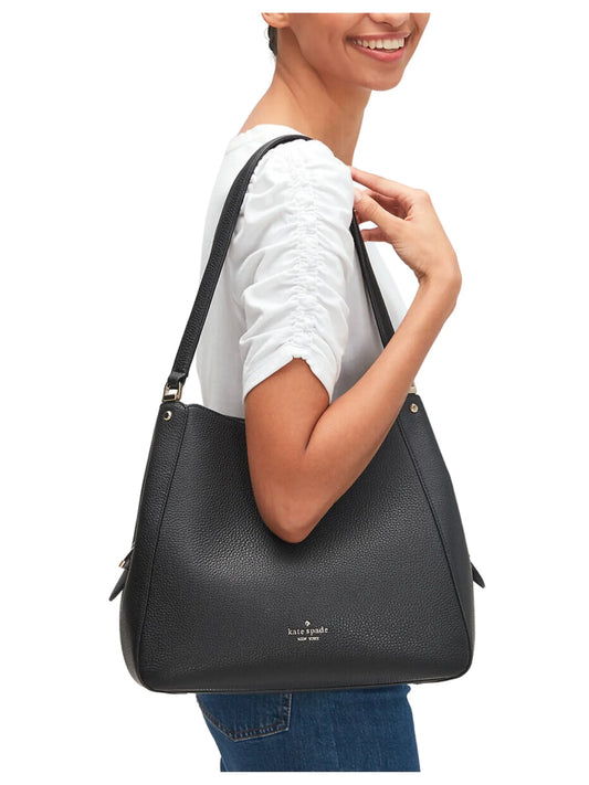 on-model-Kate-Spade-Leila-Medium-Triple-Compartment-Shoulder-Bag-Black